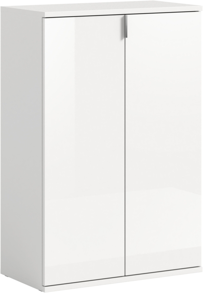 Schuhkommode Projekt X - Weiß / Weiß Hochglanz