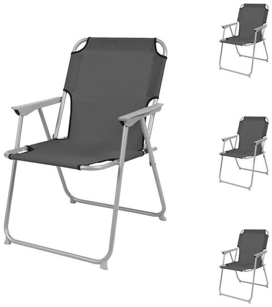 Mojawo Klappstuhl 4 Stück Campingstuhl Stoff Oxfort Metall Anthrazit