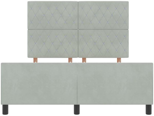 vidaXL Boxspringbett mit Kopfteil Hellgrau 140 x 200 cm Samt 3344879 Bild 7