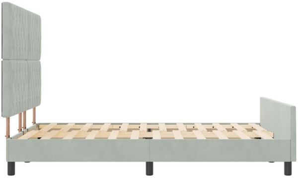 vidaXL Boxspringbett mit Kopfteil Hellgrau 140 x 200 cm Samt 3344879 Bild 8