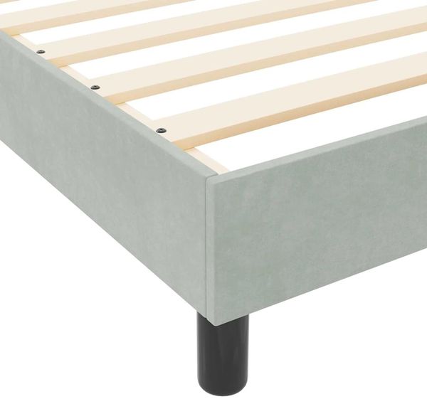 vidaXL Boxspringbett mit Kopfteil Hellgrau 140 x 200 cm Samt 3344879 Bild 11