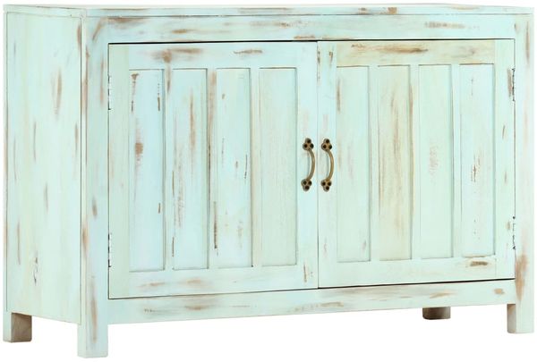 vidaXL Sideboard Hellblau 110x35x70 cm Massivholz Mango 247763