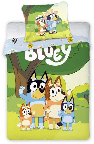 BrandMac Bettwäsche Bluey - 2 x Wende-Bettwäsche-Set im Doppelpack, 135x200 & 80x80, Baumwolle, 100% Baumwolle