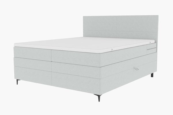 Boxspringbett Nuvia - Strukturstoff - hellgrau - 160x200 cm