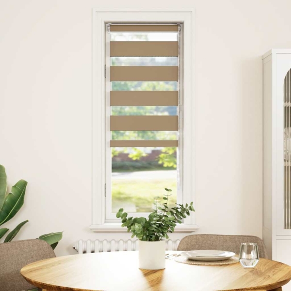 vidaXL Zebrarollo Sandbraun 40x150 cm Stoffbreite 35,9 cm Polyester 4014535 Bild 1