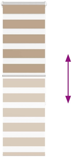 vidaXL Zebrarollo Sandbraun 40x150 cm Stoffbreite 35,9 cm Polyester 4014535 Bild 4