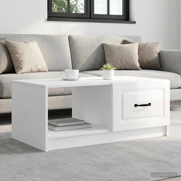 vidaXL Couchtisch Hochglanz Weiß 90 x 50 x 37 cm Holzwerkstoff 895879