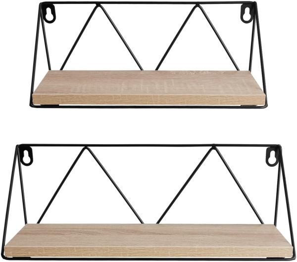 2 Hängeregale Rockport - Industrial Holz hell, Eiche Sonoma