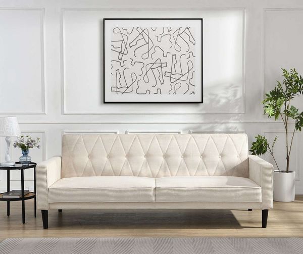 Dorel Home 3-Sitzer Avon, Schlafsofa 213cm, Bettfunktion (110/190cm), trendiger Cord o. Webstoff