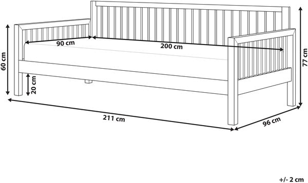 Tagesbett TRICOT 90 x 200 cm Holz Weiß Bild 2