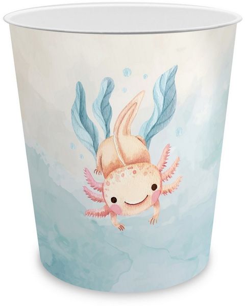 itenga Papierkorb itenga Papierkorb für Kinder - Motiv Axolotl - ca. 11 Liter