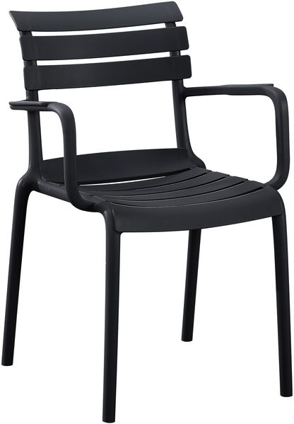 CLP Gartenstuhl Joliya stapelbar mit Armlehnen wetterfest UV-beständig bis 150 kg,schwarz