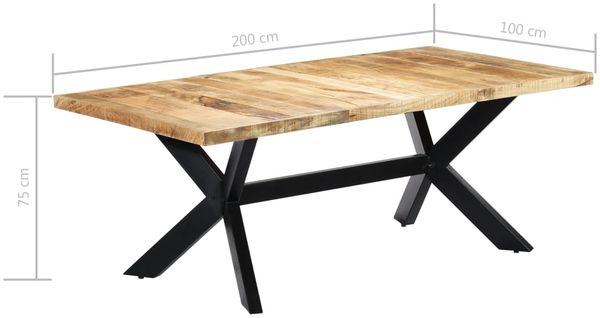 vidaXL Esstisch 200×100×75 cm Massivholz Mango 247427 Bild 7