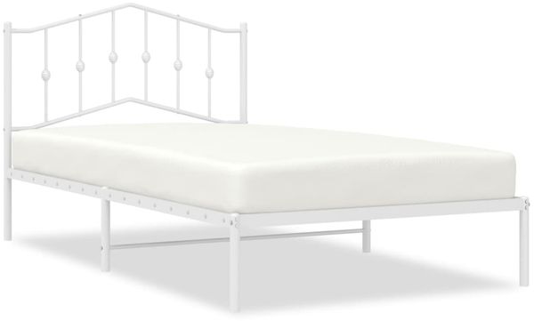 Einzelbettgestell Design für Erwachsene mit Kopfteil Metall Weiß 107x203 cm d2894e