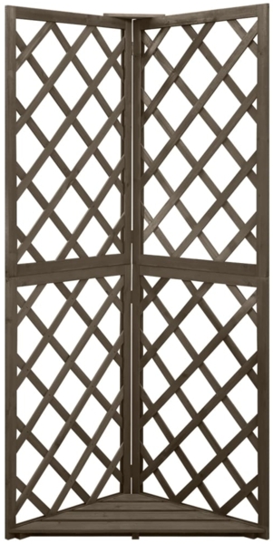 vidaXL Eckspalier Grau 50x50x145 cm Massivholz Tanne 316408