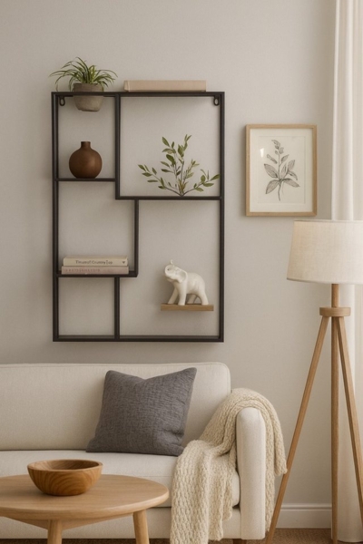 Metall Wandregal "Carola" schwarz