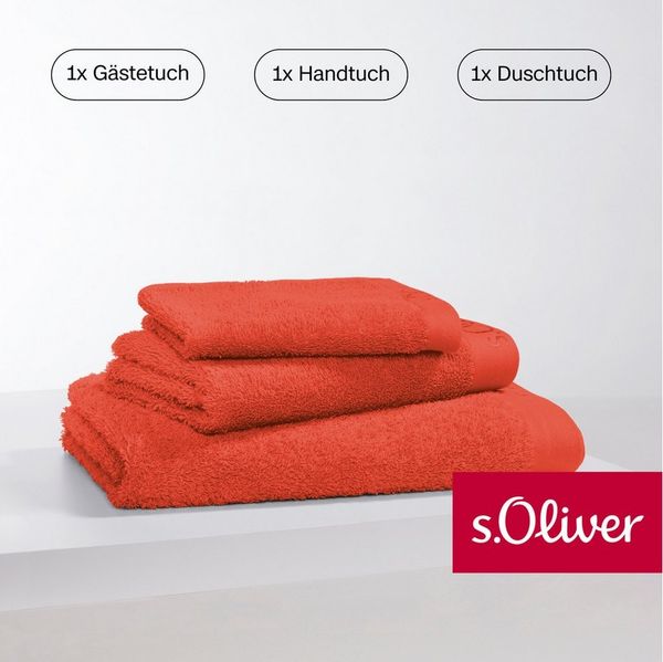 s.Oliver Handtuch Set s.Oliver, Premium Qualität, 600 gr/m², Walkfrottier (Set, 3-St), 1 Gästetuch 30x50 cm, 1 Handtuch 50x100 cm, 1 Duschtuch 70x140 cm