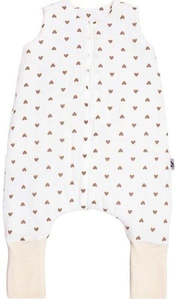 PULP BAMBOO Spiworek/Schlafsack aus Musselin mit Beinen- Herzen 0 5 TOG ab 1 Jahr bis 2 5 Jahre