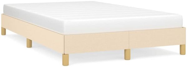 Einzelbettgestell Design für Erwachsene ohne Matratze Creme 120x190 cm Stoff d4282e
