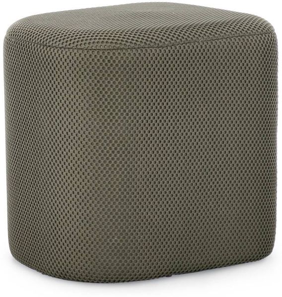 Pouf Darya aus Waben-Stoff, Dunkelgrün, 44 x 37 x 42 cm