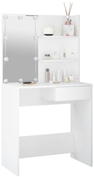 vidaXL Schminktisch mit LED Weiß 74,5x40x141 cm 808801 Bild 9