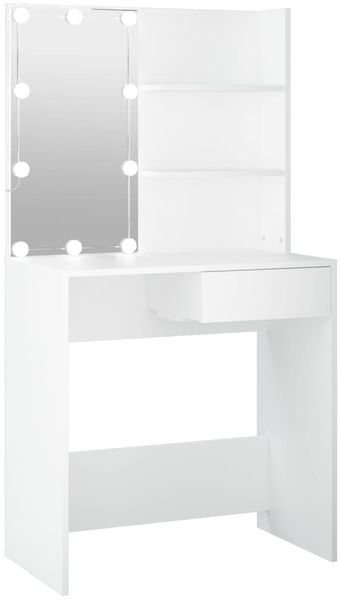 vidaXL Schminktisch mit LED Weiß 74,5x40x141 cm 808801 Bild 2
