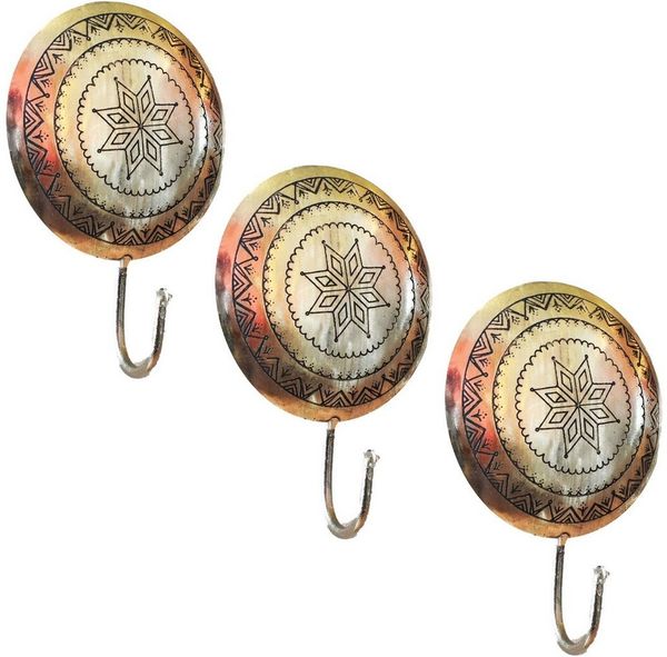 Marrakesch Orient & Mediterran Interior Kleiderhaken 3er Set Vintage Kleiderhaken Haken Halis Silber, (3-St), Handarbeit