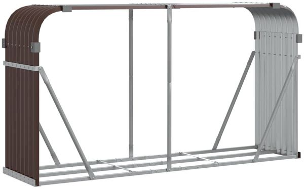 vidaXL Kaminholzunterstand Braun 180x45x100 cm Verzinkter Stahl 364574 Bild 2