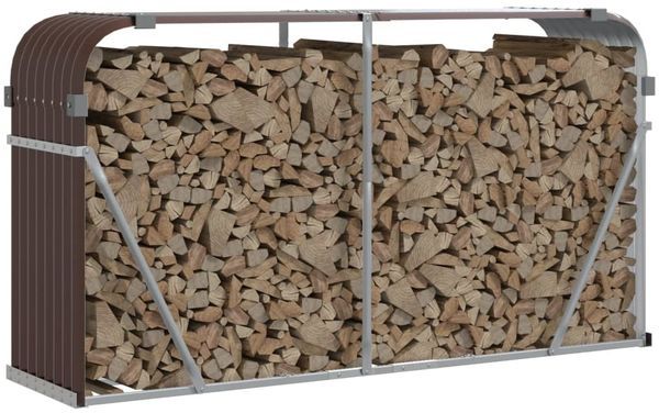 vidaXL Kaminholzunterstand Braun 180x45x100 cm Verzinkter Stahl 364574 Bild 3
