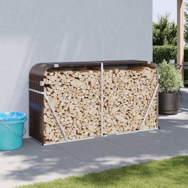 vidaXL Kaminholzunterstand Braun 180x45x100 cm Verzinkter Stahl 364574