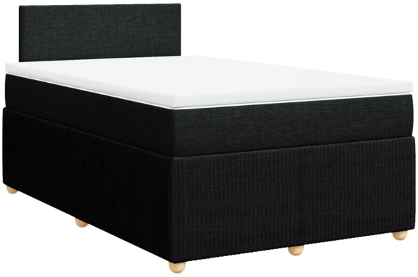 vidaXL Boxspringbett mit Matratze Schwarz 120x190 cm Stoff 3287390