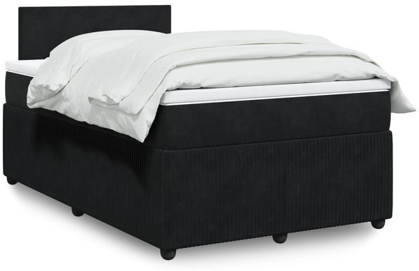 vidaXL Boxspringbett mit Matratze Schwarz 120x190 cm Samt 3287682