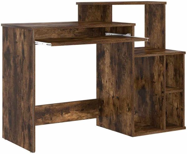 vidaXL Schreibtisch mit Regal Geräucherte Eiche 120,5 x 44 x 88,5 cm 869478 Bild 5