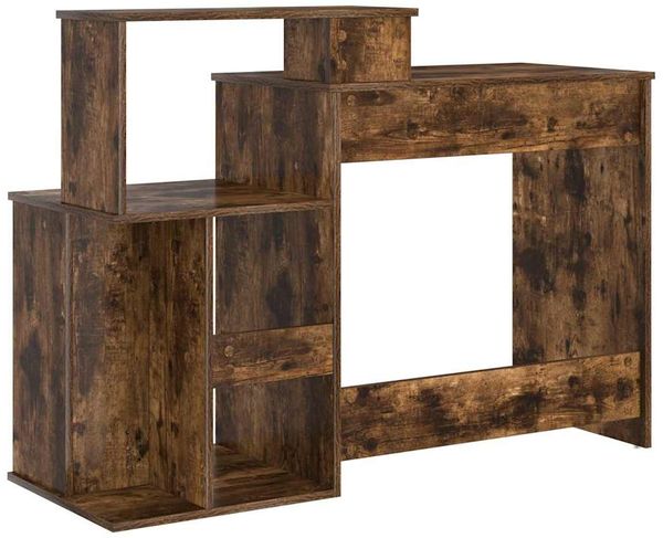 vidaXL Schreibtisch mit Regal Geräucherte Eiche 120,5 x 44 x 88,5 cm 869478 Bild 8