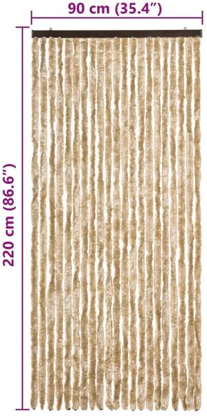 vidaXL Insektenschutz-Vorhang Beige 90x220 cm Chenille 284283 Bild 7