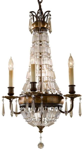 Kronleuchter, Hängelampe, Stahl Kristalle, D 36,2 cm