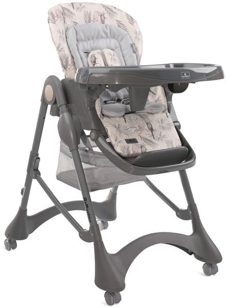 Lorelli Kinderhochstuhl Bellissimo klappbar, Räder, Korb, Liegeposition, Tablett grau