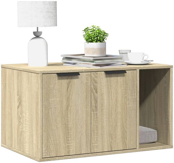 vidaXL Katzenklo Sonoma Eiche 80x50x45 cm Holzwerkstoff 857735