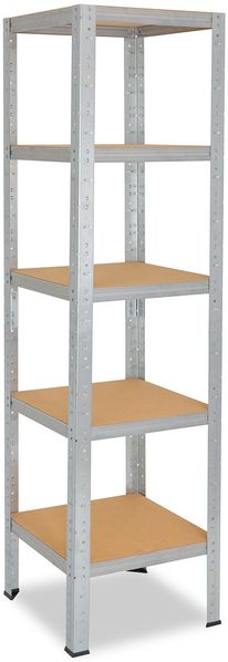 shelfplaza HOME 200x60x60 cm Schwerlastregal in grau-verzinkt mit 5 Böden und 175 kg Traglast pro Boden