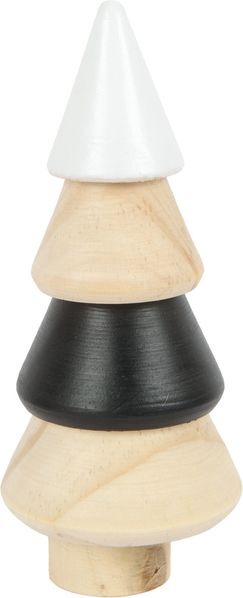 TrendLine Deko Kiefernholzbaum Ø 6,5 x 16 cm schwarz-weiß