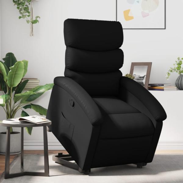 vidaXL Relaxsessel mit Aufstehhilfe Schwarz Kunstleder 3204040