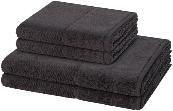 Möve for frottana Pearl 4 tlg. Frottier-Set - 2 X Handtuch (50 X 100cm), 2 X Duschtuch (67 X 140cm) - 500 g/m² - Graphite Bild 1