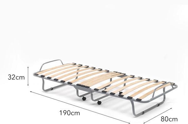 Dmora Akai-Klappbett, orthopädisches und klappbares Einzelbett, 100 % Made in Italy, Bett mit Kunstlederbezug, inklusive Matratze 80 x 190 cm, Schwarz Bild 3