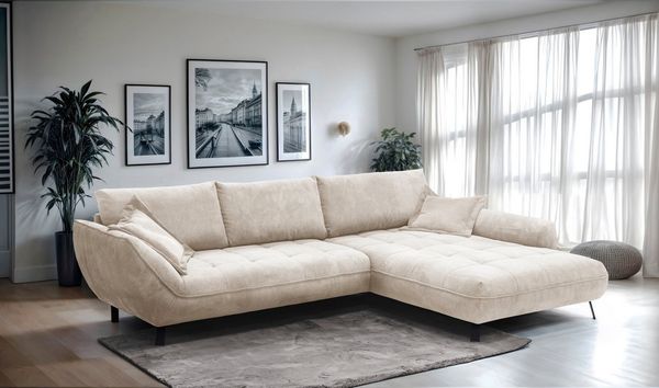 exxpo - sofa fashion Ecksofa Biarritz modern und elegantes Mega Sofa mit tollem Sitzkomfort, L-Form, XXL– Longchair Ecke in hochwertiger Verarbeitung, Stellmaße 324x203 cm