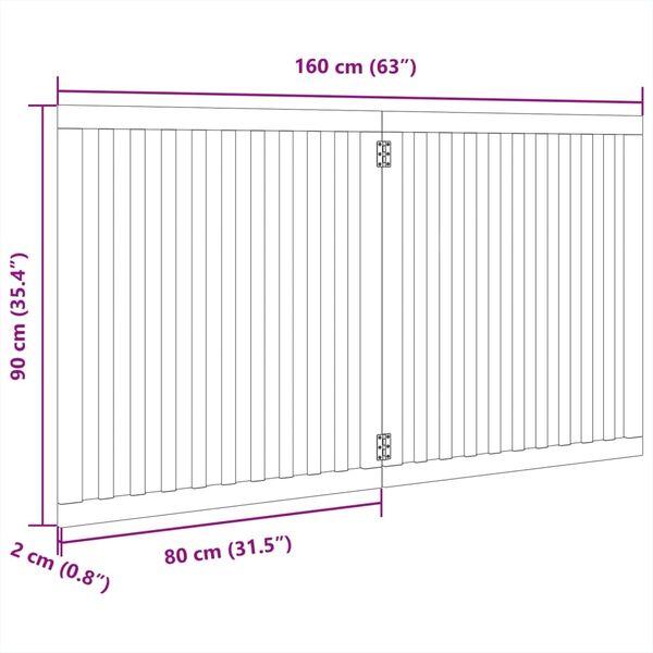 vidaXL 2-tlg. Hundetor Faltbar Weiß 160 cm Pappelholz 352250 Bild 9