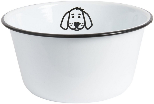 Laursen Fressnapf Hund, Emaille weiß, Ø 22 cm x H 11 cm