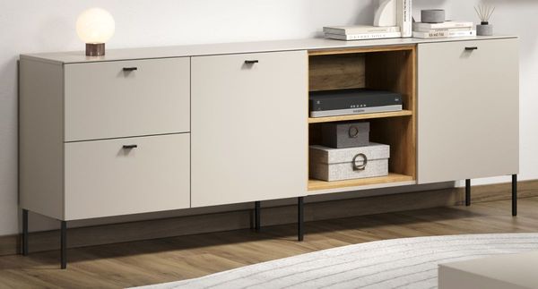 Sideboard Sao Paulo in Sand und Eiche 200 x 75 cm