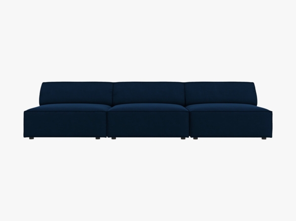 Micadoni 3-Sitzer Sofa Jodie beide Seiten offen Samt Bluvel Königsblau