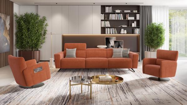 Sofanella Stoffsofa ALESSO 3-Sitzer Sitzverstellung Couch in Lila XXL: 327 Breite x 108 Tiefe Bild 5