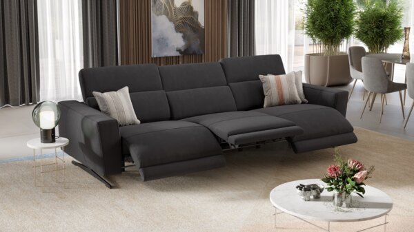 Sofanella Stoffsofa ALESSO 3-Sitzer Sitzverstellung Couch in Lila XXL: 327 Breite x 108 Tiefe Bild 2